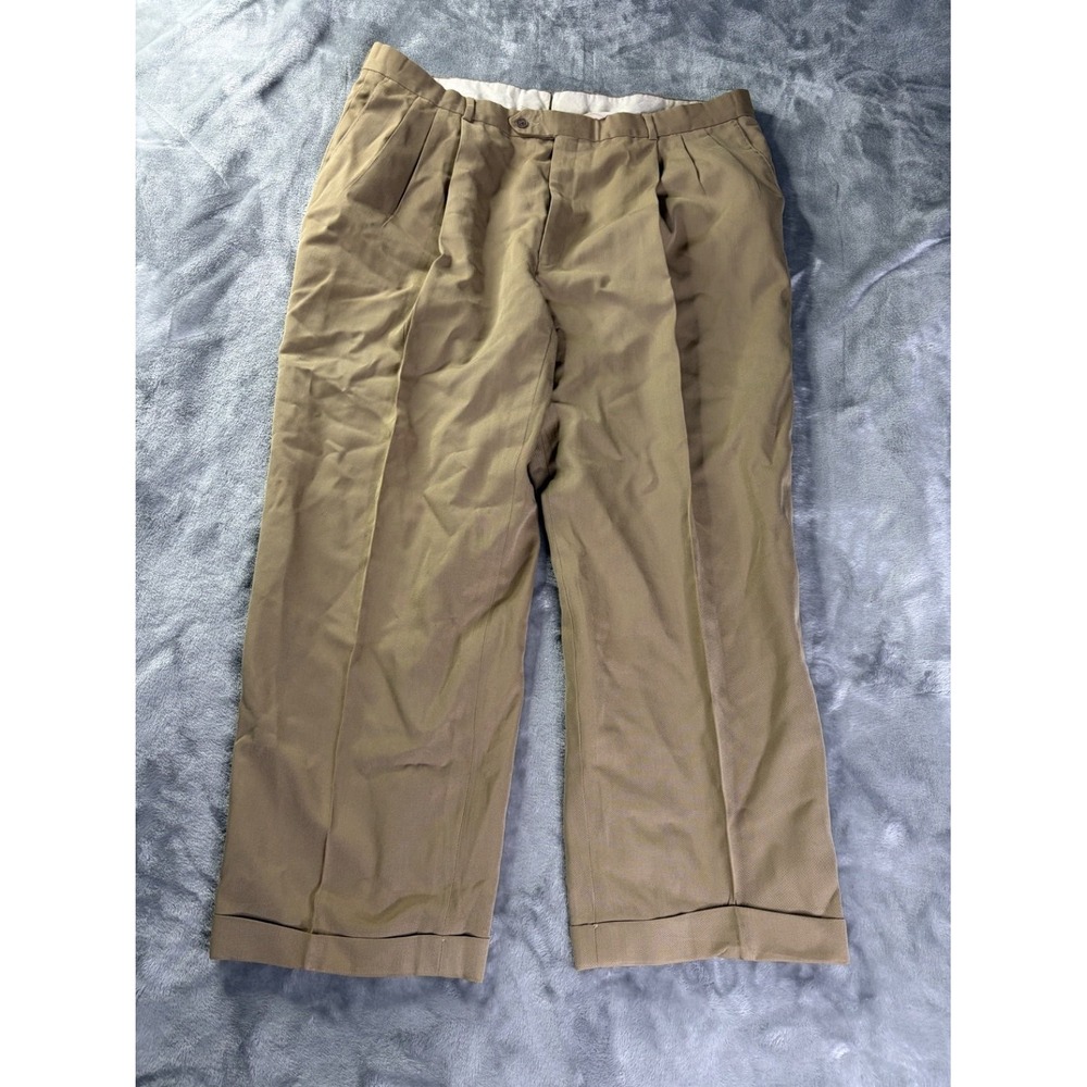Givenchy Mens Pleated Dress Trousers 42R Tan Pleated Vintage Pants